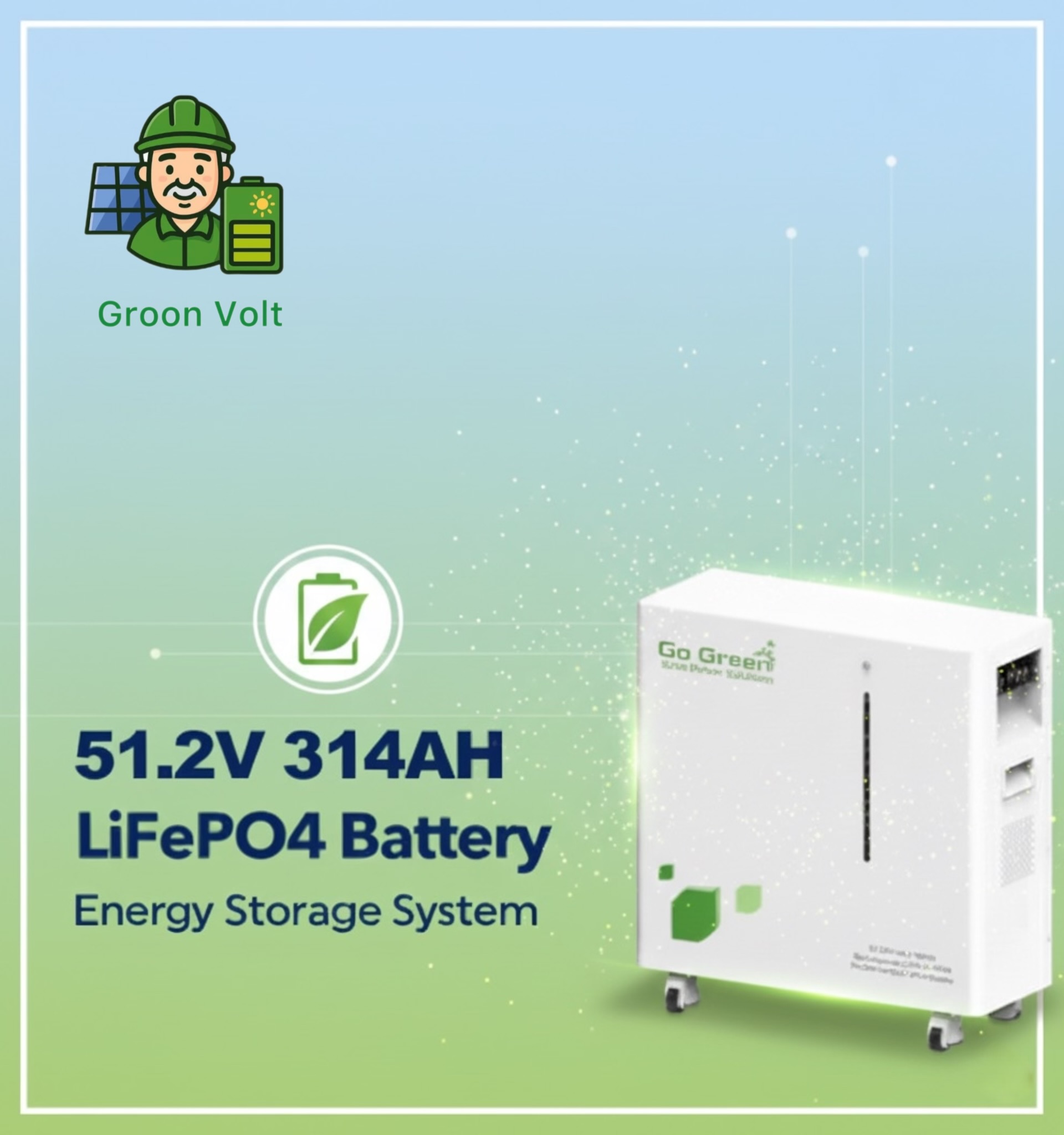 باتری لیتیومی 16 کیلووات گوگرین مدل GGESS-16KW-51.2V-314AH – Go Green